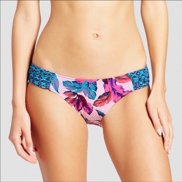 NWOT Shade & Shore Multicolored Palm Leaf Bikini Bottom XS - Picture 1 of 9